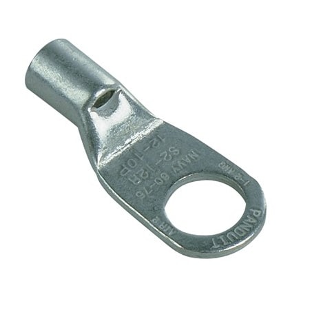 Panduit Ring Terminal, #10 Stud Size, 1 AWG, Bare Insulated, Bare, 200 PK S2-10R-T